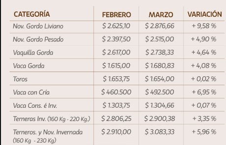 Marzo registró valores positivos para todas las categorías en los remates de La Ganadera