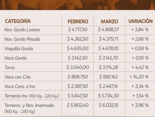 Marzo tuvo valores positivos en los remates de La Ganadera