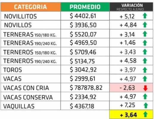 Los precios de la hacienda revirtieron la tendencia y volvieron a mostrar subas